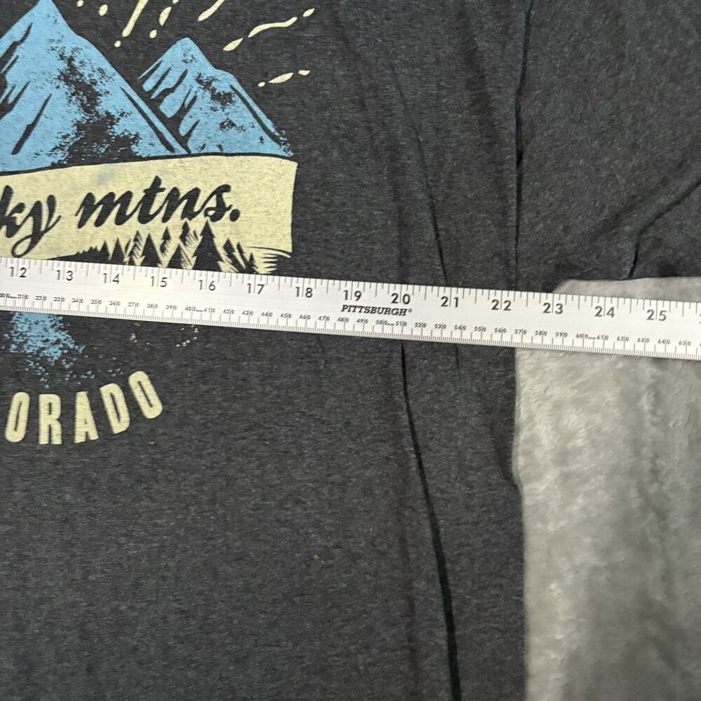 Rocky Mountains Colorado Graphic Tee Charcoal Gray Mens Large L Gorpcore Retro - Picture 5 of 6